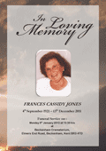 Printed Memorial Booklet : Dawn