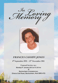 Memorial Order of Service Printing : Rainbow design